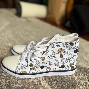 First Dance cat printed women’s flat sneaker shoes / 41 (10.5)